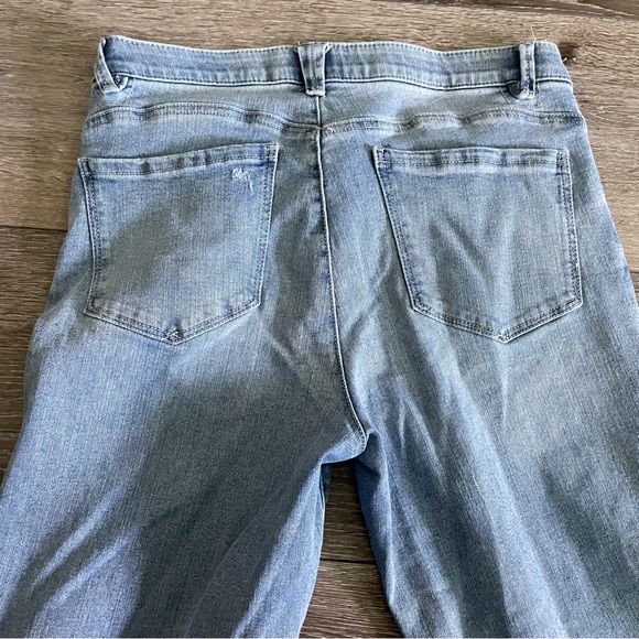 DEMOCRACY Ab Tech High Rise Slim Straight Jeans With Frayed Hem Size 10 - Picture 7 of 9